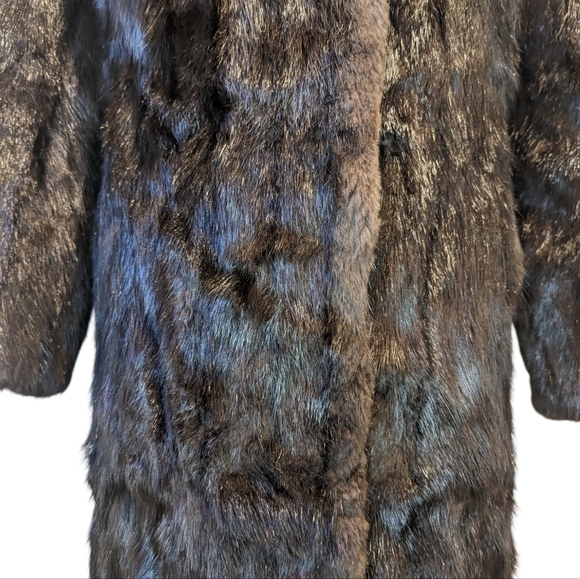 VINTAGE brown mink fur coat ***No size tag ** - Picture 4 of 16